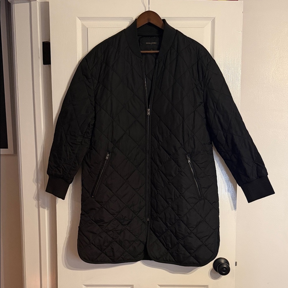 Banana Republic Black Quilted Puffer Coat